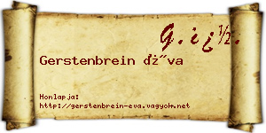 Gerstenbrein Éva névjegykártya